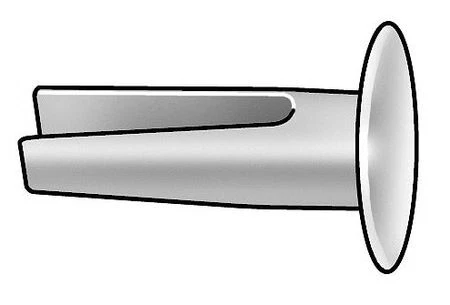Zoro Select 6Lb84 Split Rivet, Truss Head, 9/64 In Dia., 7/16 In L, Steel Body,