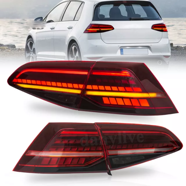 2 Stk RED LED Rückleuchten für VW Volkswagen Golf 7 MK7 MK7.5 2014-2020 Blinker