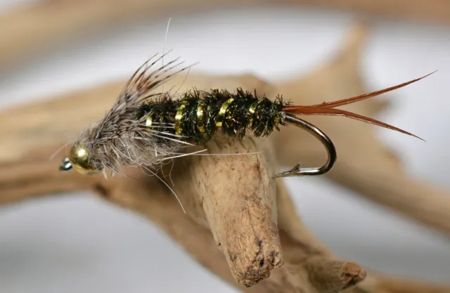 12 flies Tungsten Bead Head 20 Incher Stonefly Nymph Fly - Sizes #10, #12, #14