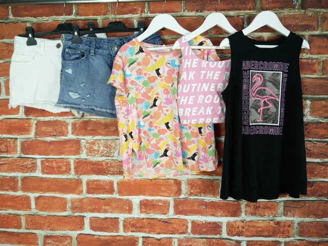 Girls Bundle Aged 11-12 Years Abercrombie Zara Next Etc T-Shirt Short Vest 152Cm