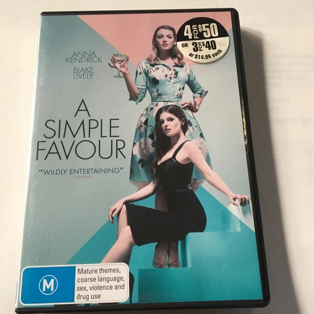 A SIMPLE FAVOUR DVD 2018 FREE Domestic Post VGC Region 4 Anna Kendrick 8.99 PicClick AU