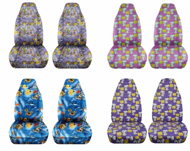 Car seat covers Fits Smart Fortwo 2008 to 2013  Snoopy and Fish design 4 colors