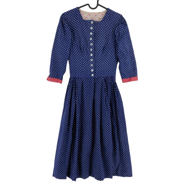 Wenger Salzburger Trachten Dirndl Oktoberfest Abito Blu Taglia Eu 40 UK 12 US 10