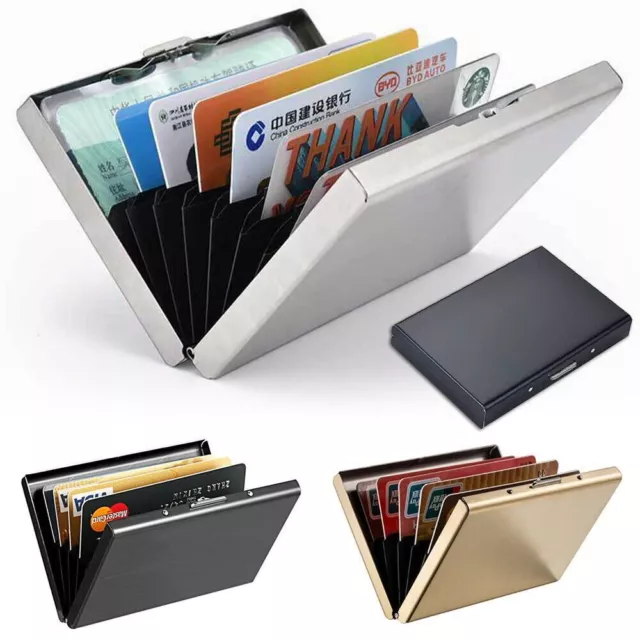 RFID CREDIT CARD HOLDER Scan Protected Aluminium Hard Case Security Wallet UK