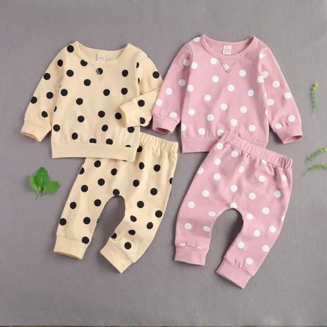 Newborn Infant Baby Girls Long Sleeve Sweatshirt Tops Pants Sleepwear Set