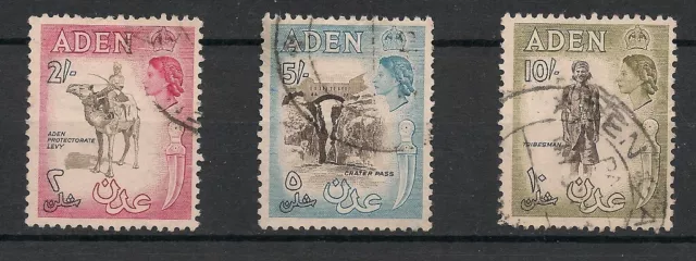 Aden Stamps 1953 2/- 5/- 10/- Used