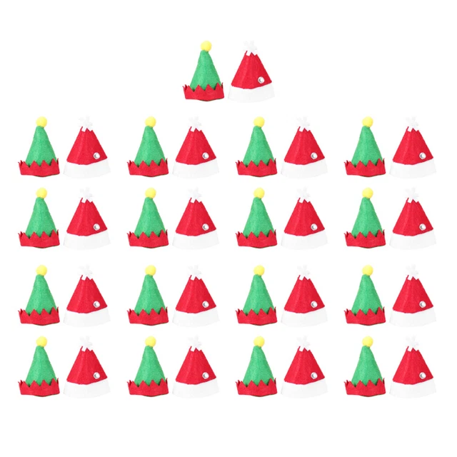 26pcs Christmas Bottles Cover Lollipop Hats Santa Hats Candy Package