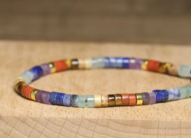 Bracelet En Pierre Naturelle D'Épidote - Perles 8mm, Vert, Fait Main, Taille Sur Mesure