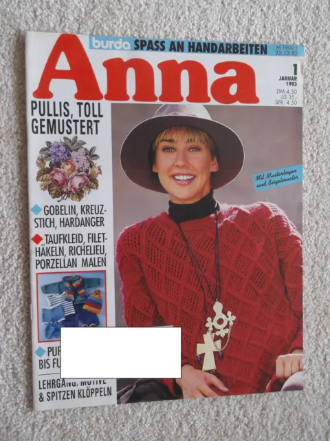 Anna; Burda - Spass an Handarbeiten; Heft 1/1993; komplett;  Kunststricken u.a.