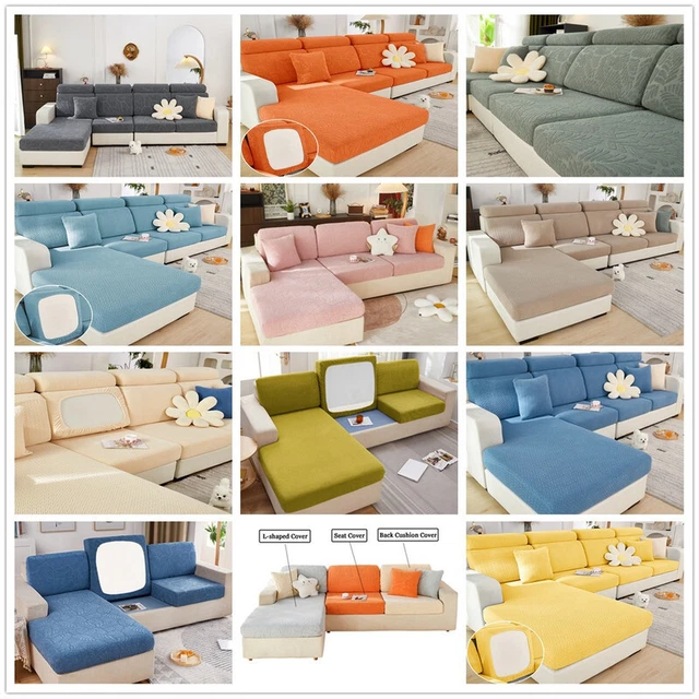 Luxury Chaise Lounge Sofa Cushion Cover L Shape Couch Seat Elastic Slipcovers