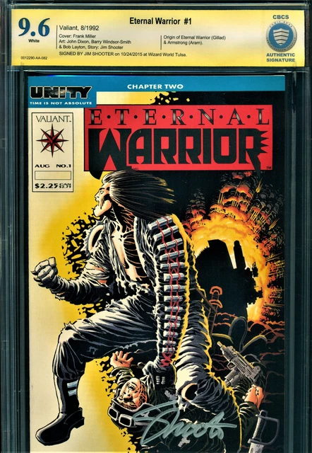Eternal Warrior #1 Cbcs 9.8 Signed By Jim Shooter! Origin Of Eternal Warrior!