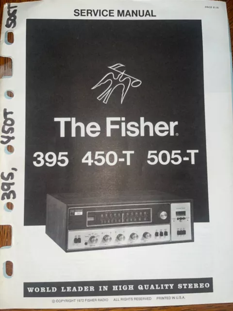 Fisher 395 450-T 505-T Service Manual AM-FM Stereo Receiver Original