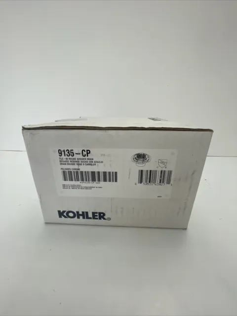 Kohler K-9135-CP 2.25” ID,  4.25” OD Brass, PVC, Tile-In, Shower Drain-Chrome