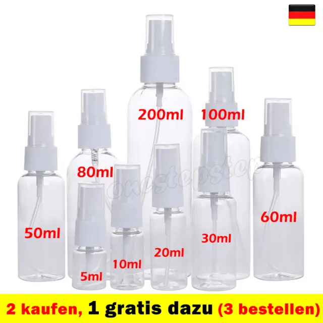 5~200ml Reise Transparent Kunststoff Parfümzerstäuber Leere Kleine Sprühflasche,
