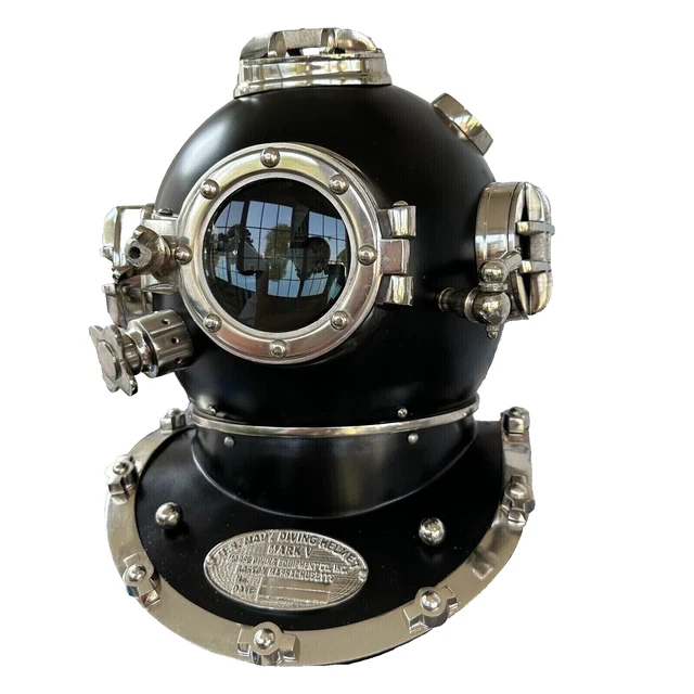 Black Antique Divers Diving Helmet Sea Scuba US Navy Mark V Helmet, X_Mass GIFT