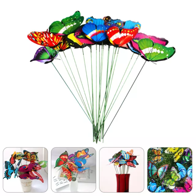 Colorful Butterfly Stakes - 50pcs for Garden Fence and Gate Embellishment