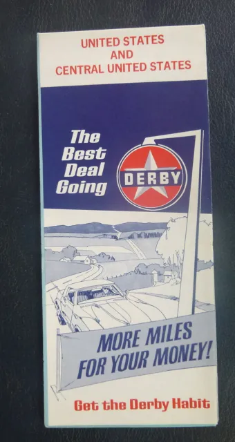 1973 United States and Central U.S.  road  map Derby  oil gas