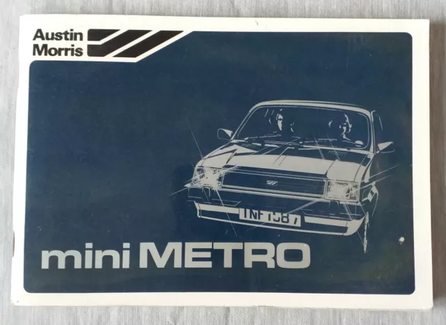 Austin Morris Mini Metro Owners Handbook Manual Book Motorist 1981 PreLoved