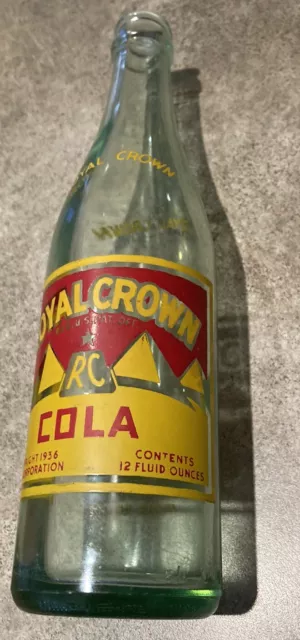 Scarce RC Royal Crown Cola 12 oz Bottle Nehi Bottling co. Pyramid