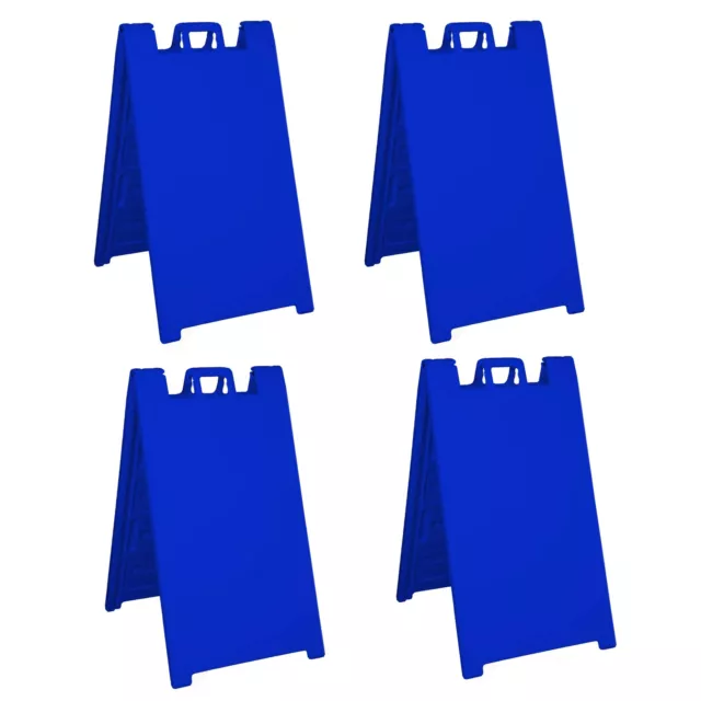 Plasticade Signicade Folding Sidewalk Double Sided Sign Stand, Blue (4 Pack)