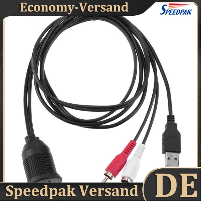 Cruscotto auto 2 m doppio USB adattatore pannello montaggio a filo 3,5 mm USB-AUX 2R