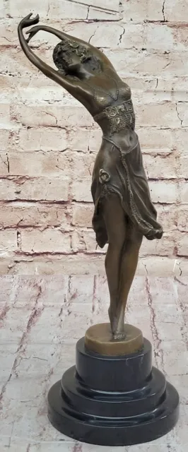 Austriaco Vienna Art Déco Bronce Figura Colinet Carne Bailarina Escultura Venta