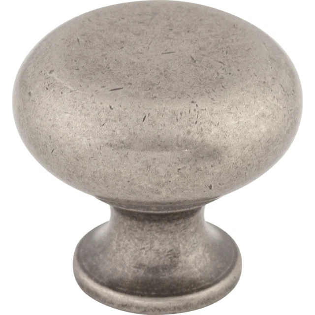 Top Knobs Cabinet  Flat Faced Knob 1 1/4 Inch Pewter Antique