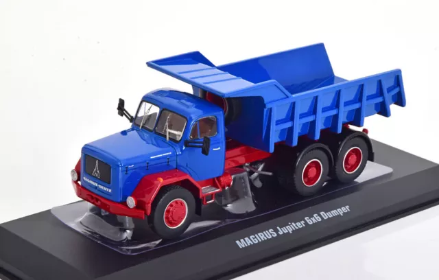 1:43 Ixo Magirus Jupiter 6x6 dump truck blue/red