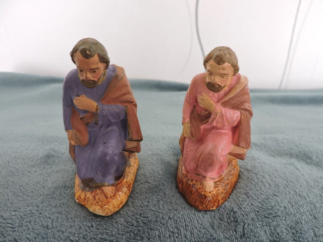 Ancien Santon Devineau Saint Joseph - Hauteur 13cm - Crèche De Noël Vintage