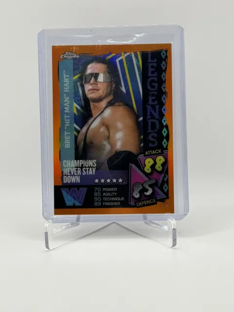 2021 Wwe Topps Cromado Slam Attax Bret The Hitman Hart Naranja Refractor/25