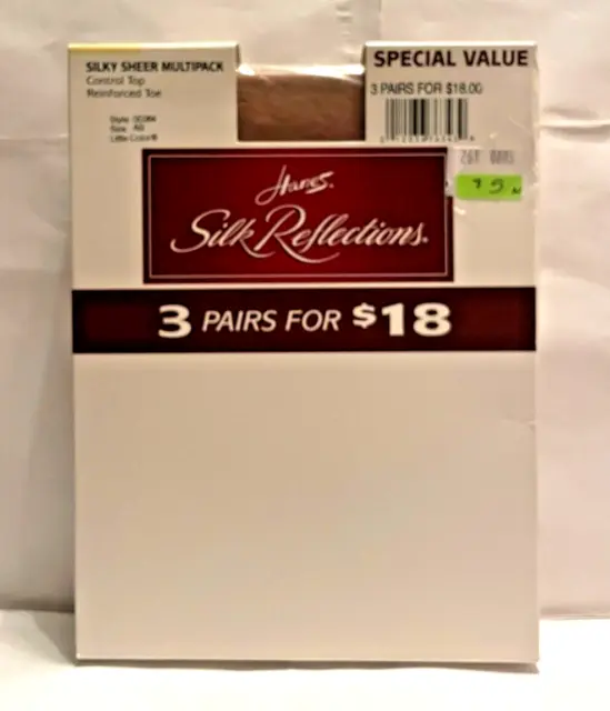 Hanes Silk Reflections 3 Pack Control Top Pantyhose Size AB  New In Package Read