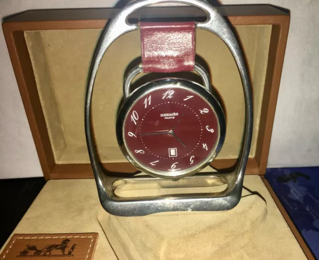 Orologio da tavolo o viaggio Table Watch Hermès Arceau con sveglia, anni ‘90 3
