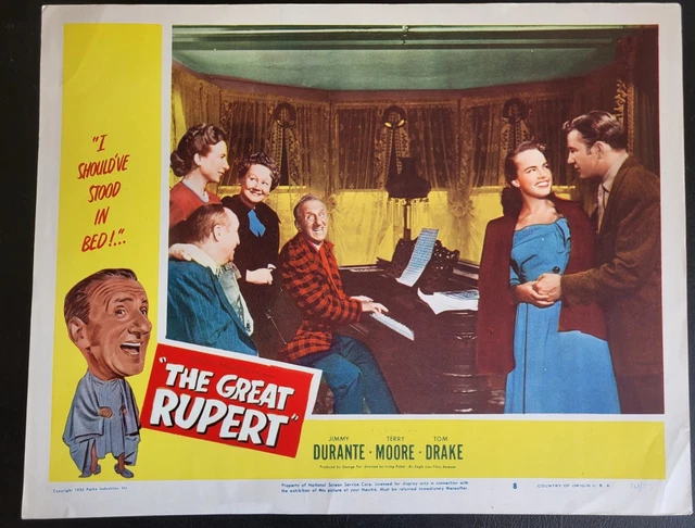 THE GREAT RUPERT 1950 Jimmy Durante Terry Moore RARE Vintage US Lobby ...