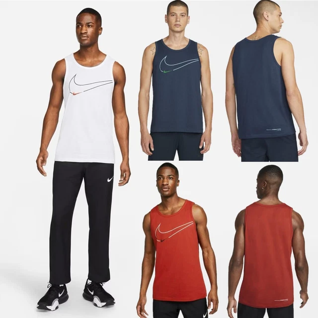 Gilet Nike Dri Fit da uomo palestra atletica senza maniche canotta