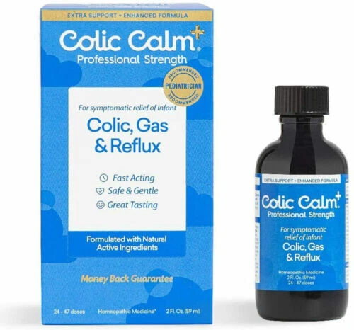 Agua de gripe homeopática Colic Calm Plus - 2 Fl. Oz. - Fuerza profesional...