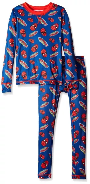 The Amazing Spider-Man Climate Smart Base Layer 2 Piece Set Cuddl Duds BLUE