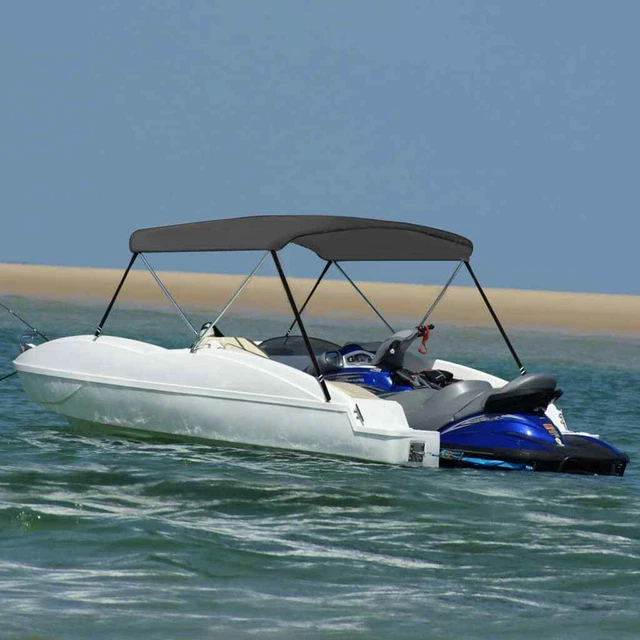 Vidaxl Bimini di Prua con Tendalino a 2 Archi Antracite 180x130x110 cm