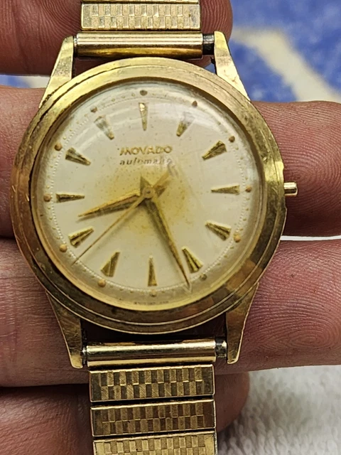 Orologio Automatico Da Uomo Vintage Movado 14K Oro Massiccio Anni '50