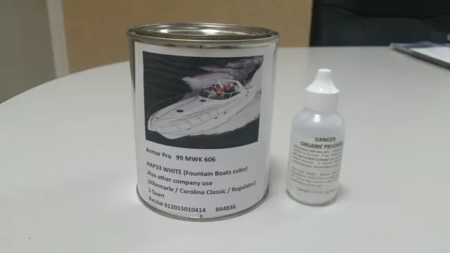 Ice Blue gelcoat (Fountain Boat Color) repair kit with wax with Hardner 1pint