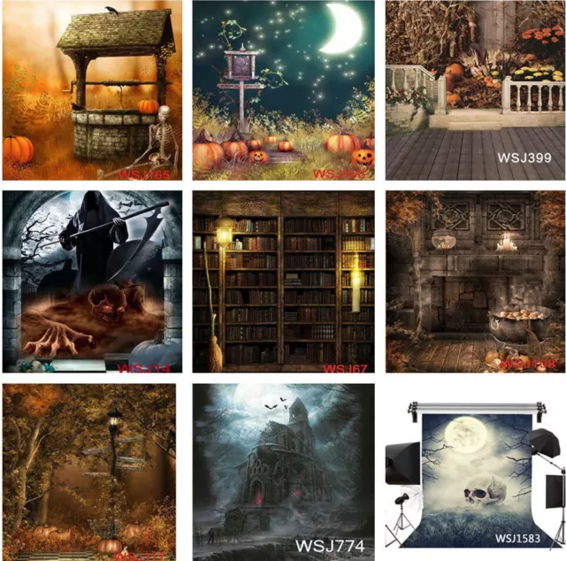 Halloween Pumpkin Skull Vinyl Photo Photography Studio Props Backdrop Background