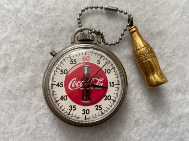 Coca Cola Mechanical Wind Up Vintage Stopwatch with Coke FOB