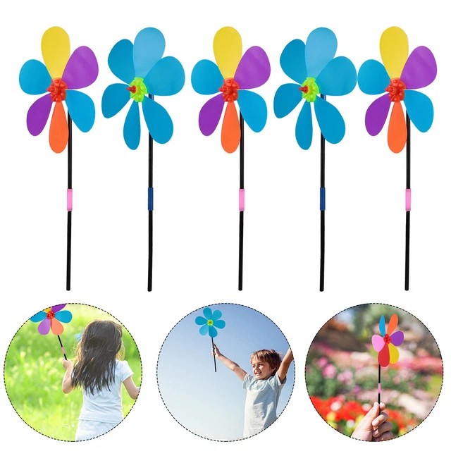 5pcs Spielzeug Windräder für Kinder Outdoor Windräder Regenbogen Windräder 9
