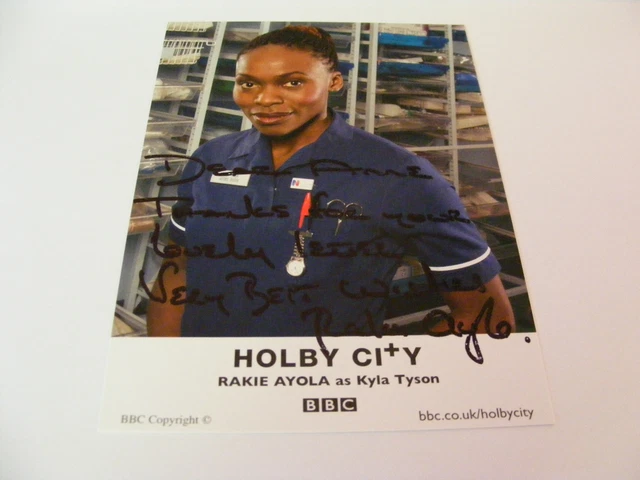 RAKIE AYOLA Kyla Tyson Signed HOLBY CITY Cast Card Photo Autograph
