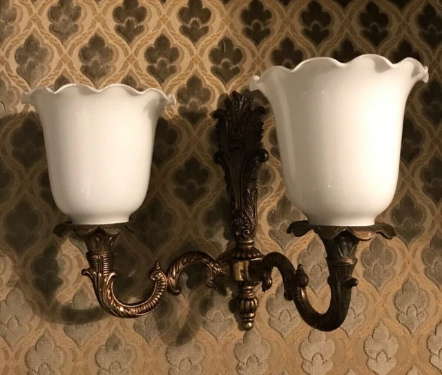 Schöne antike Wandlampe Leuchte Boudoir Gründerzeit Jugendstil Shabby Chic