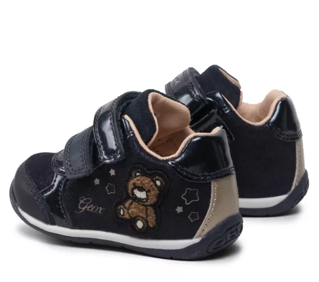 Sneakers strappo Geox Bambina Each Camoscio e vernice blu SCONTO DA LISTINO 3