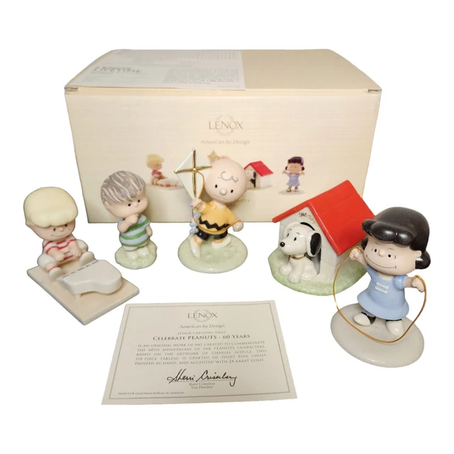 LENOX CELEBRATE PEANUTS 60 Years Set Of 5 Figurines Charlie Brown NEW