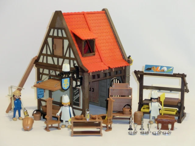 PLAYMOBIL LOT MURS REF 70954 3441 6219 BOULANGERIE BÂTIMENT MÉDIÉVAL