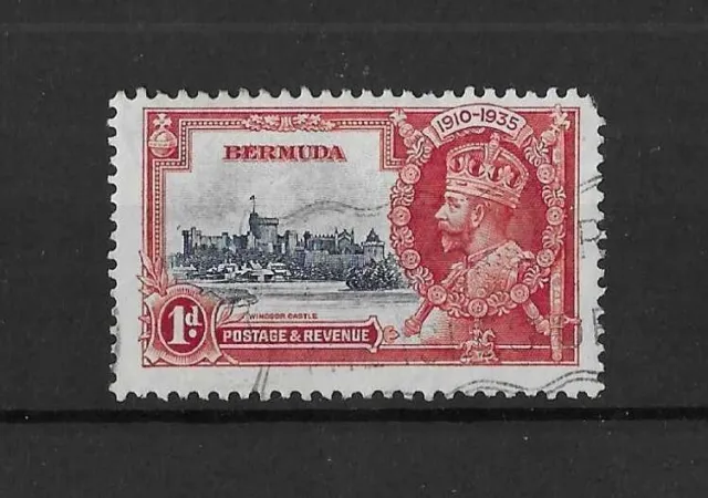Bermuda 1935 1d Silver Jubilee 'Bird by Turret' Variety SG94m Used
