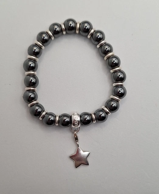 Thomas Sabo Hematite Bracelet Silver Solid Half-puff Star Charm
