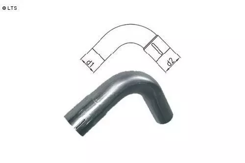 Edelstahl Uni-Rohrbogen 90° geweitet d1 Ø 50mm Radius: 75mm Rohradapter